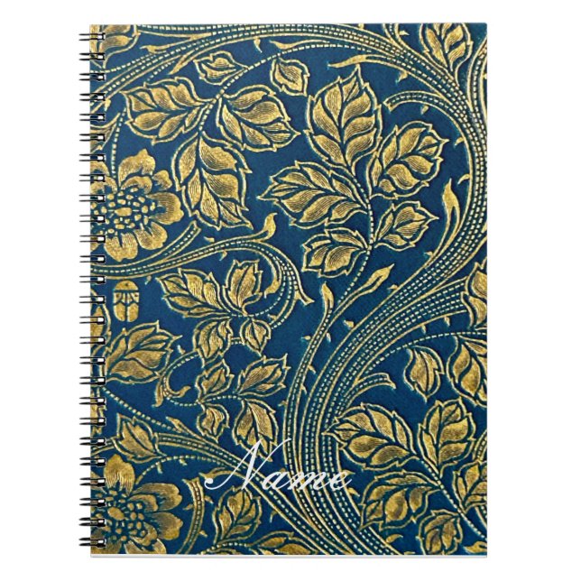 Cuaderno Elegancia azul dorado (Frente)