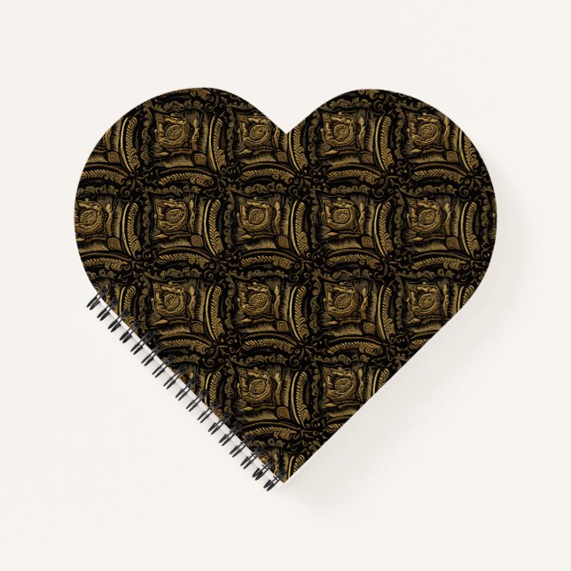 Cuaderno Elegancia Damasco Dorado Medianoche (Anverso)