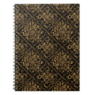 Cuaderno Elegancia Damasco Dorado Medianoche
