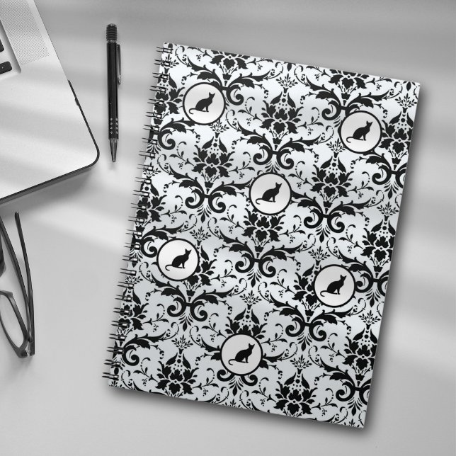 Cuaderno Elegancia de Damasco inspirada en el gato azul cla (Subido por el creador)