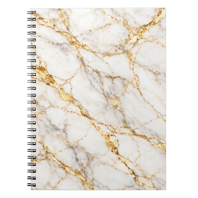 Cuaderno Elegancia de mármol de oro blanco (Frente)