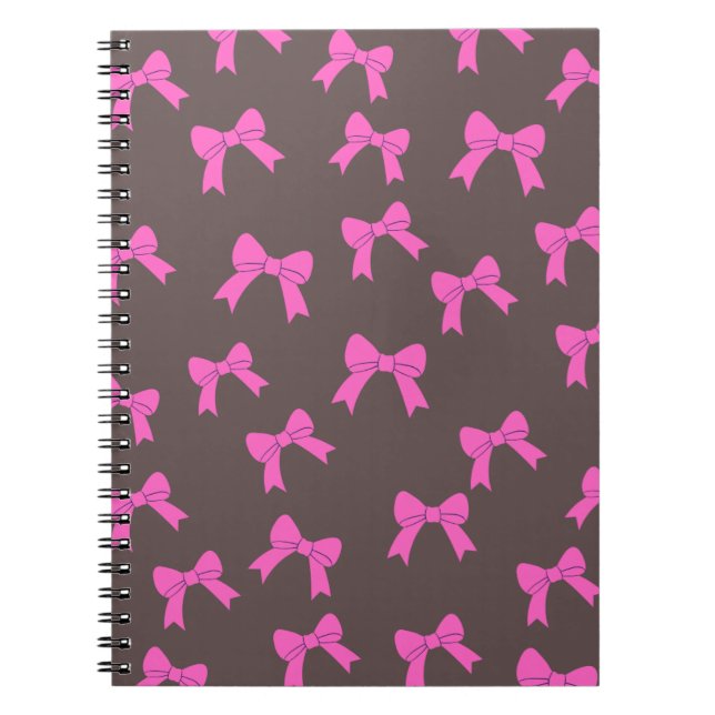 Cuaderno Elegancia de moda: arcos rosados en negro (Frente)