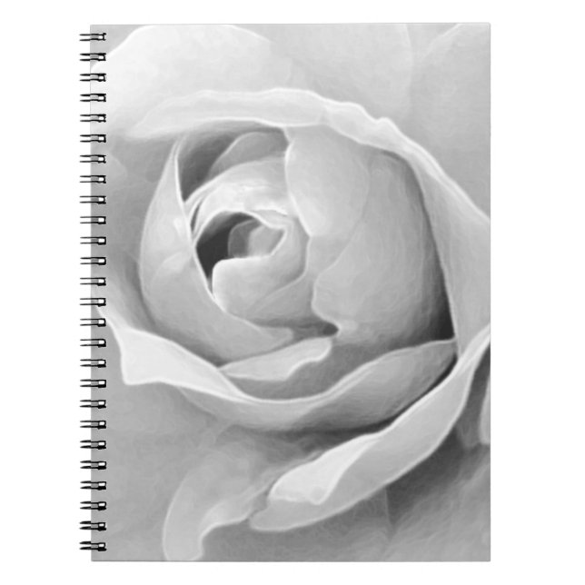 Cuaderno Elegancia de rosa blanca (Frente)