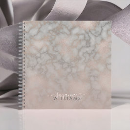 Cuaderno Elegancia de Rosa Rubor y Mármol Gris