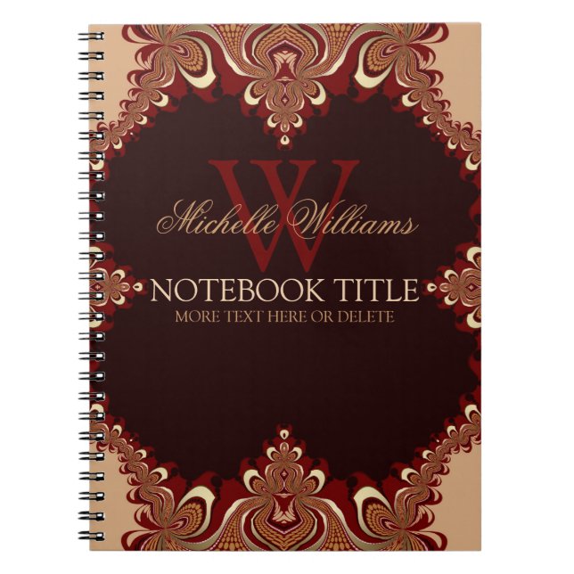 Cuaderno Elegancia decorativa Portátil de Swirls Earthy Swi (Frente)