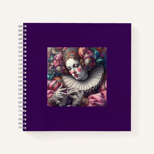 Cuaderno "Elegancia del Harlequin barroco - Nota espiral ar (Anverso)