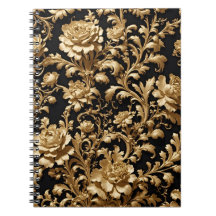 Elegancia develada: Floral de oro y negro