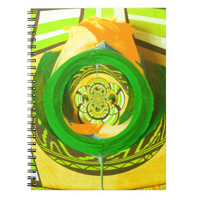 Cuaderno Elegancia dorada: bello arte rosa amarillo african (Frente)