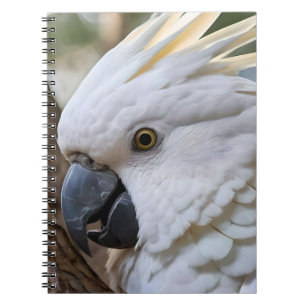 Cuaderno Elegancia en blanco: el majestuoso Cockatoo austra