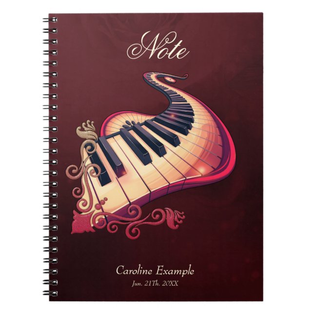 Cuaderno Elegancia en movimiento, el piano curvo.  (Frente)