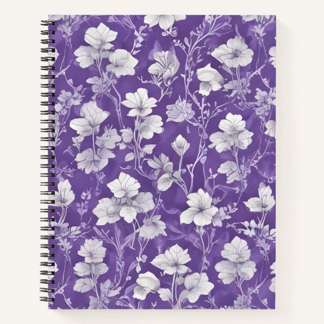 Cuaderno Elegancia en Plata y Violeta (Anverso)