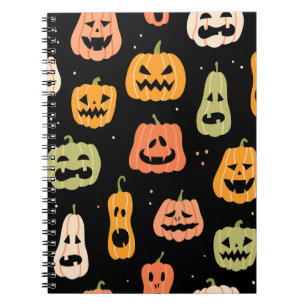 Cuaderno Elegancia fantasmal: Arte de calabaza de Halloween