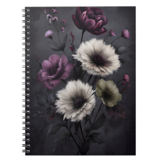 Cuaderno Elegancia floral oscura - Poster de arte botánico 