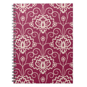 Cuaderno Elegancia floral: Patrón de encaje rojo
