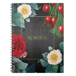 Cuaderno Elegancia floral vintage personalizada