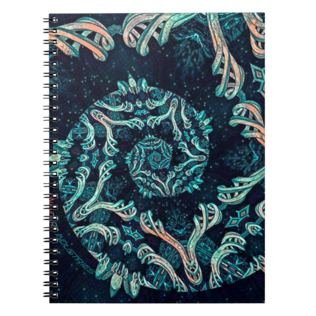 Cuaderno Elegancia fractal oscura (Frente)