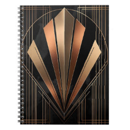 Cuaderno Elegancia geométrica metálica Art Deco