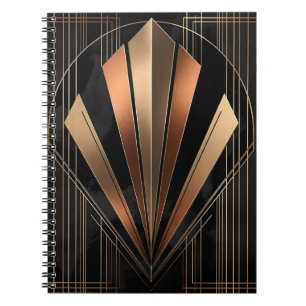 Cuaderno Elegancia geométrica metálica Art Deco