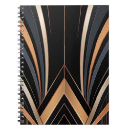 Cuaderno Elegancia geométrica metálica Art Déco