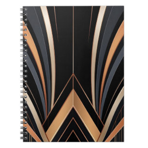 Cuaderno Elegancia geométrica metálica Art Déco
