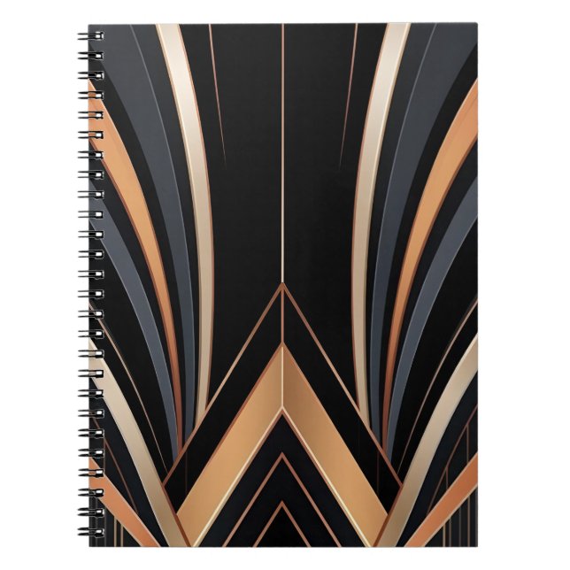 Cuaderno Elegancia geométrica metálica Art Déco (Frente)