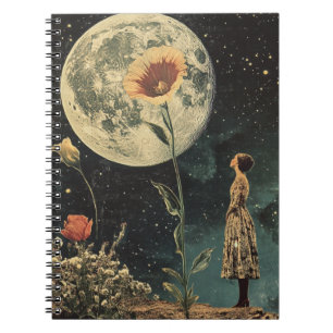 Cuaderno Elegancia iluminada por luna - Mujer con luna