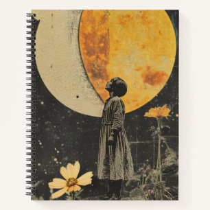 Cuaderno Elegancia iluminada por luna - Mujer con luna