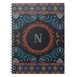 Cuaderno Elegancia intemporal Monograma de tela tradicional