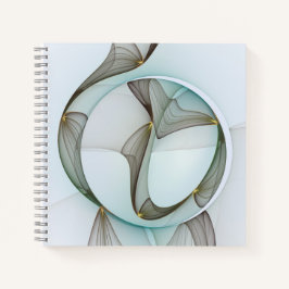 Cuaderno Elegancia moderna abstracta turquesa y dorada marr