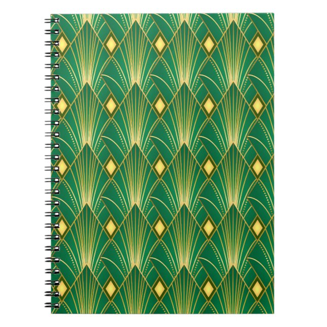 Cuaderno Elegancia oriental: tapiz Art Deco (Frente)
