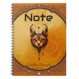 Cuaderno Elegancia ornamental: un retrato de un gato.