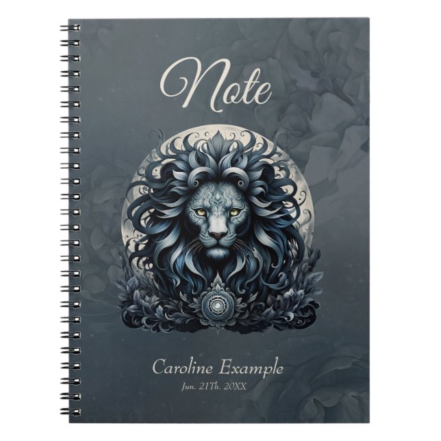 Cuaderno Elegancia real, majestuosa mirada ornamentada cabe (Frente)