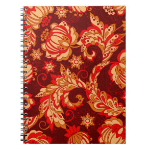 Cuaderno elegancia sin fisuras con flores étnicas, vin