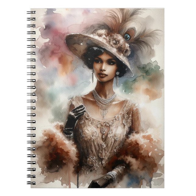 Cuaderno Elegancia vintage Art Deco Lady (Frente)