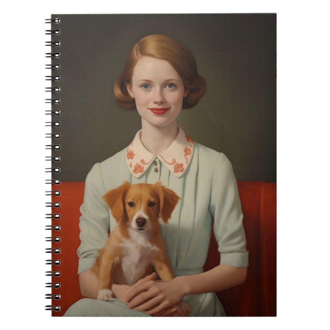 Cuaderno Elegancia vintage: Mujer con pipa en pastel (Frente)