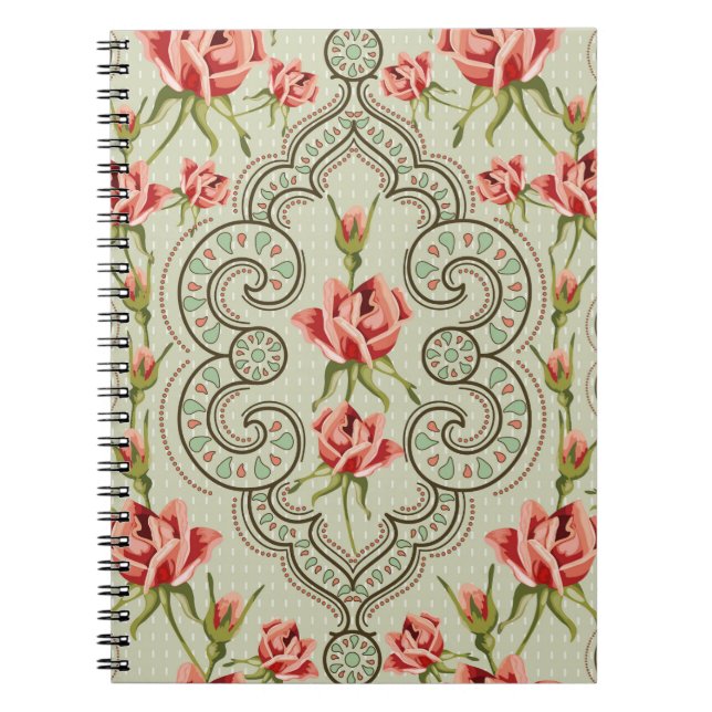 Cuaderno Elegancia Vintage Seamless fondo floral (Frente)