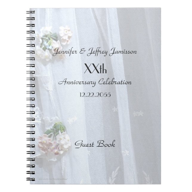 Cuaderno Elegant Anniversary Party Guest Book, Vintage Lace (Frente)