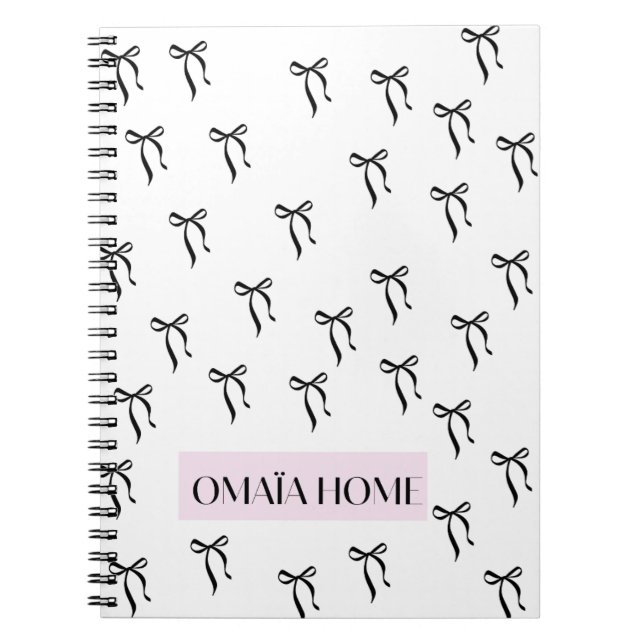 Cuaderno Elegant Black Bow Pattern by OMAÏA HOME (Frente)