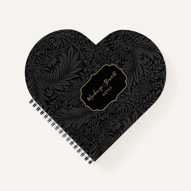 Cuaderno Elegant Black Floral Pattern Sketchbook (Anverso)