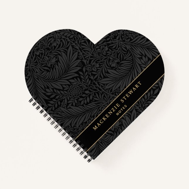 Cuaderno Elegant Black Floral Pattern Sketchbook (Anverso)