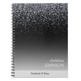 Cuaderno Elegant Black Glitter Editable