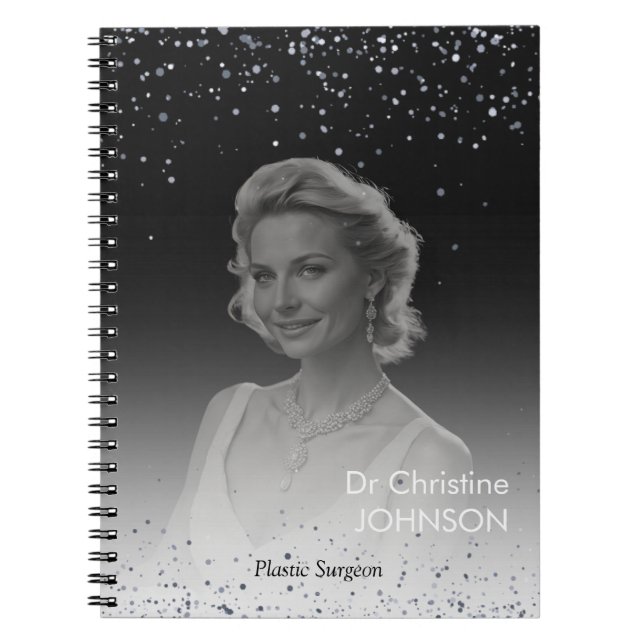 Cuaderno Elegant Black Glitter Editable  (Frente)