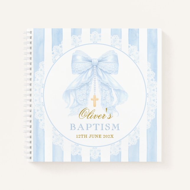 Cuaderno Elegant Blue Bow Lace Boy (Anverso)