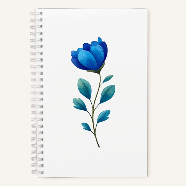 Cuaderno Elegant Blue Floral Botanical Spiral Notebook (Anverso)