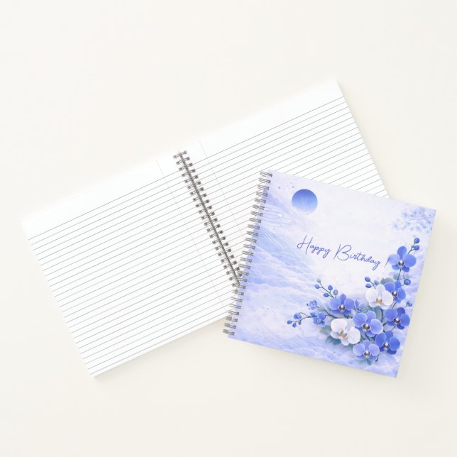 Cuaderno Elegant Blue Orchid Birthday (Interior)