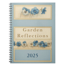 Cuaderno Elegant Blue Pansy Watercolour Notebook — Garden 