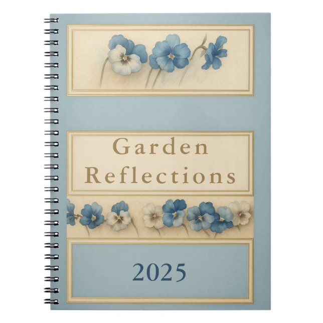 Cuaderno Elegant Blue Pansy Watercolour Notebook — Garden  (Frente)