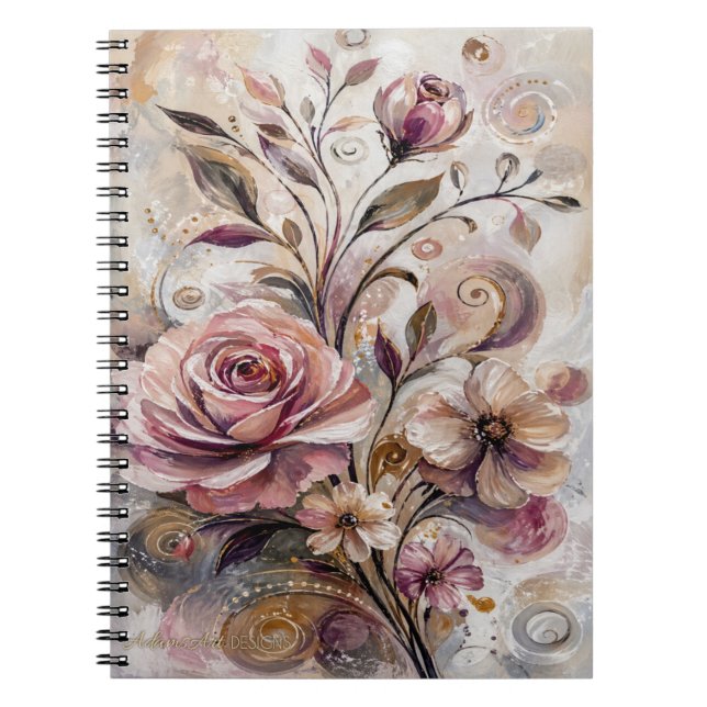 Cuaderno Elegant Blush Floral Abstract (Frente)