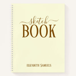 Cuaderno Elegant Cream Sketch Book with name gift for her