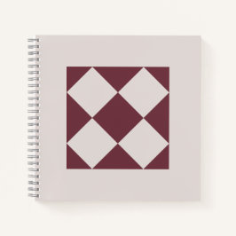 Cuaderno Elegant Deep Plum & Pearl Grey Geometric Notebook